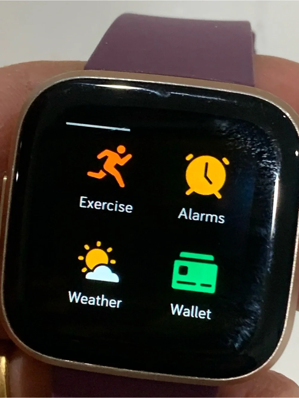 fitbit Versa 2 Plum Silicone Smartwatch with Rose Gold Case